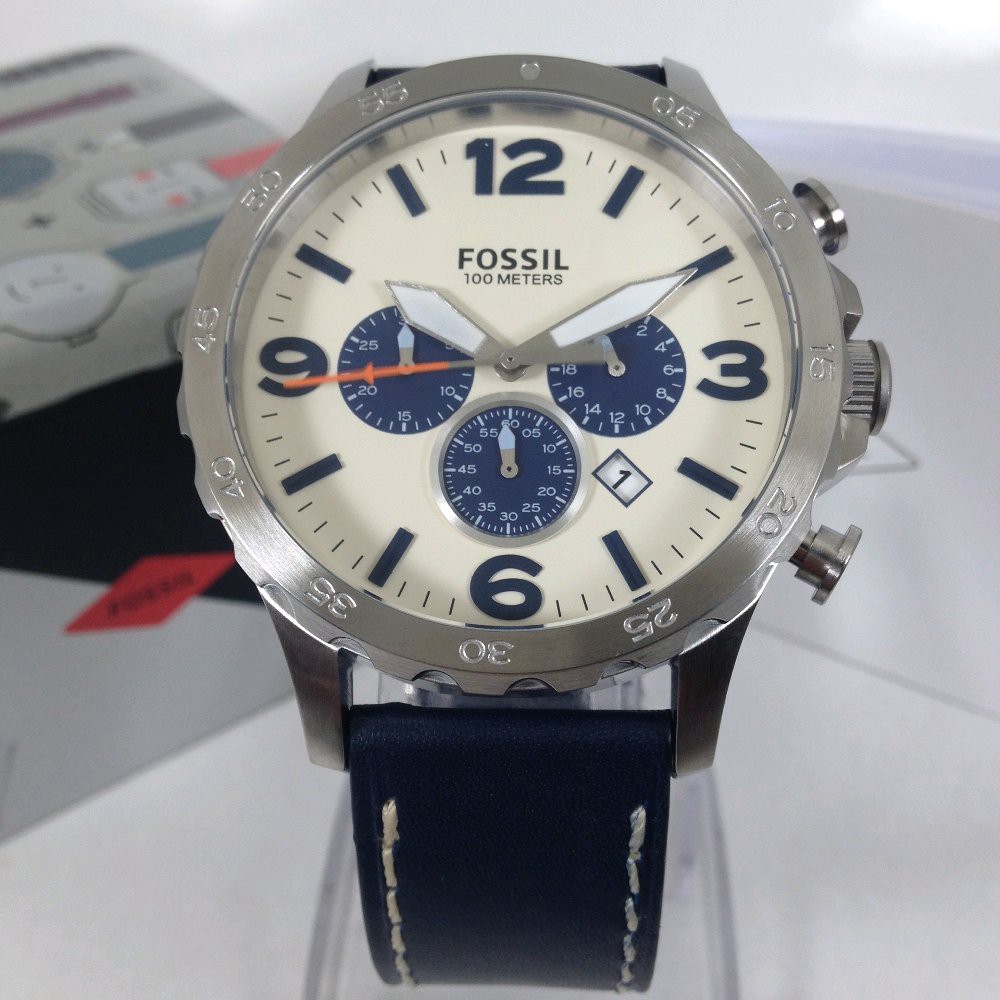 Jam Tangan Pria F055il JR1480 silver blue 50mm Original