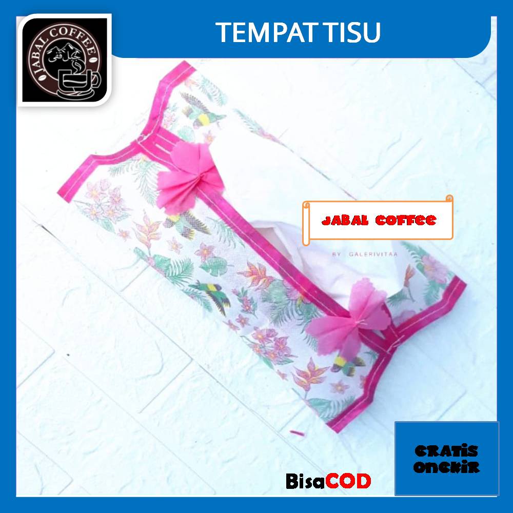 Tempat Tissue Portable Murah / Tempat Tisu Motif Bunga / Sarung Tisu Kotak 08