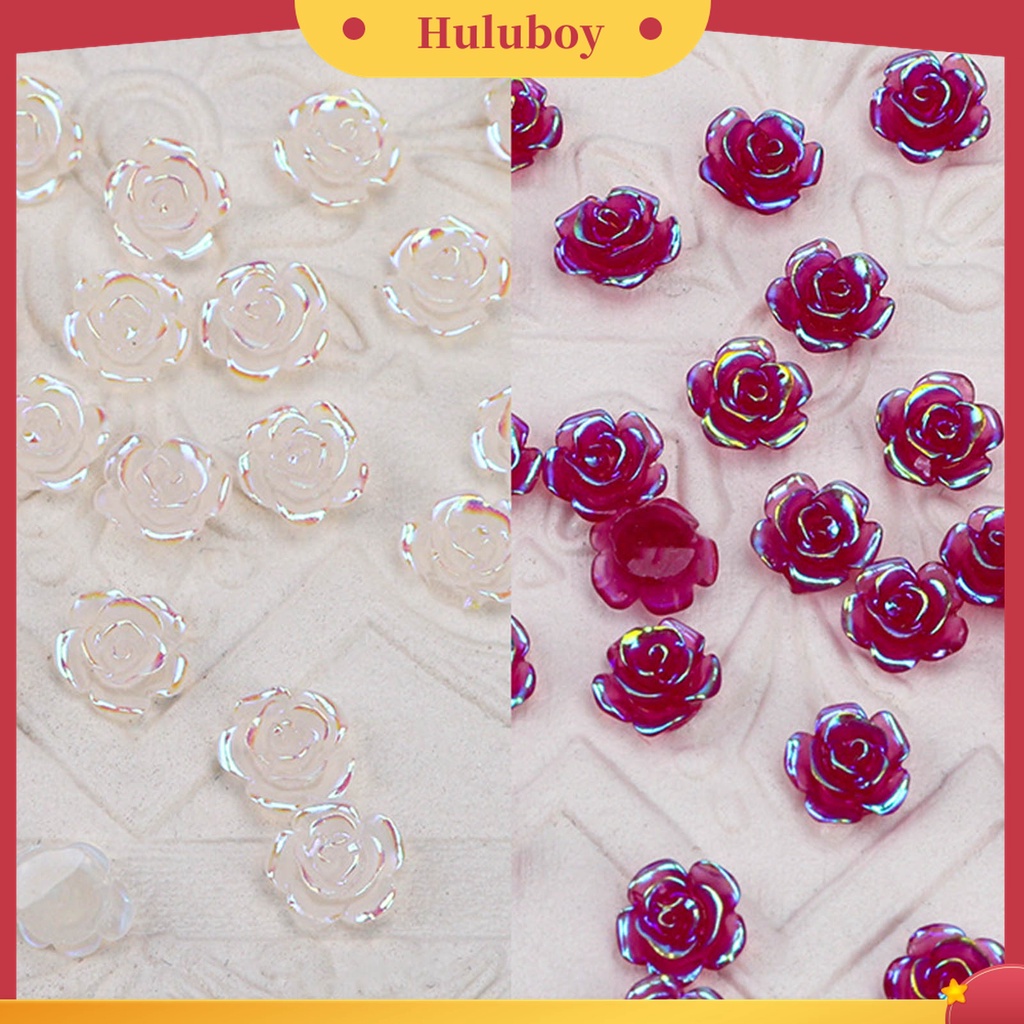 Huluboy Huluboy♡ 50pcs / Set Bunga Camellia Photochromic Berlian Imitasi Untuk Dekorasi Nail Art