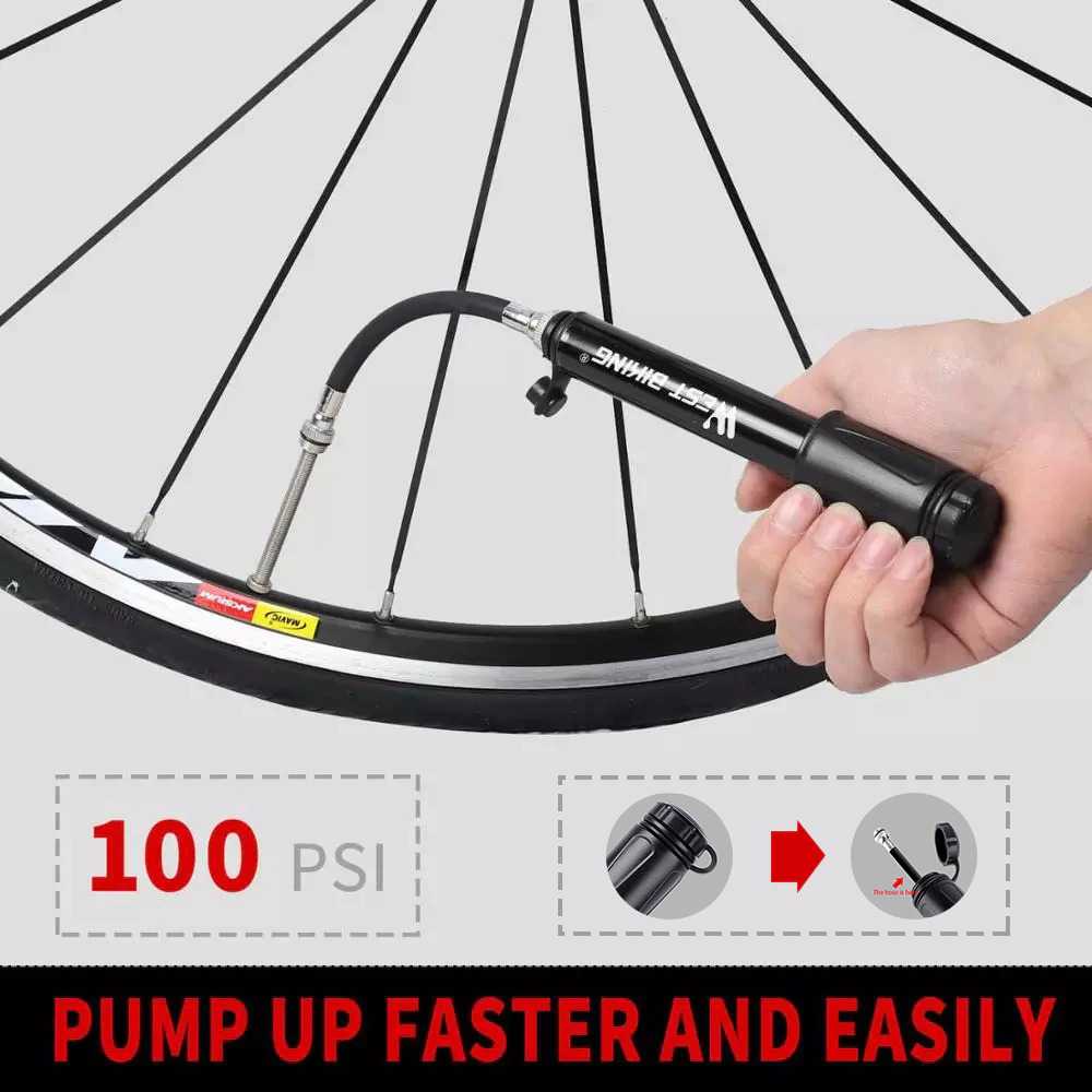 [ASLI] Pompa Manual Angin Udara Ban Sepeda Mini Kecil Portable Bike Bicycle Pump Tire Praktis Lengkap Murah Terbaru