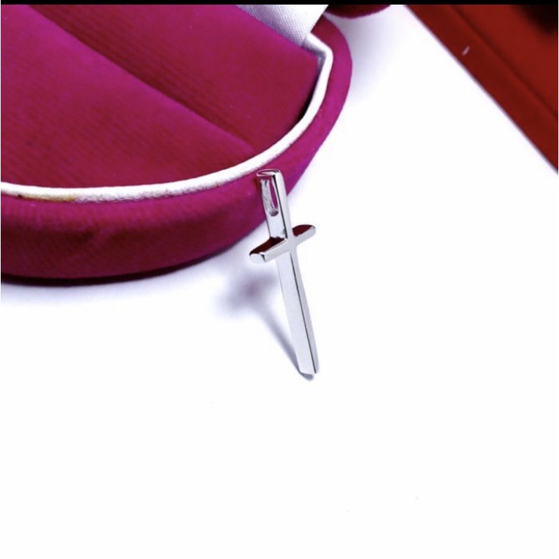 Liontin salib polos perak 925 liontin salib perak 925 lapis emas putih