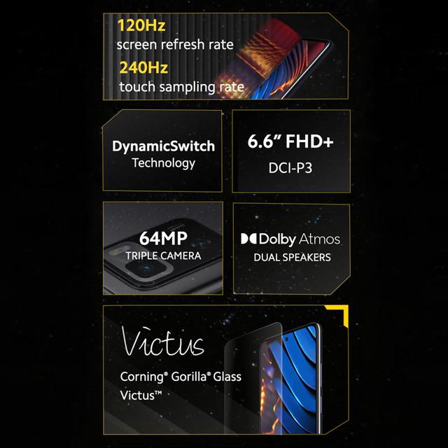 POCO X3 GT 8GB+256GB 6nm Dimensity1100 64MP Triple Kamera Layar DotDisplay FHD+ 6,6� 120Hz 5000mAh-6