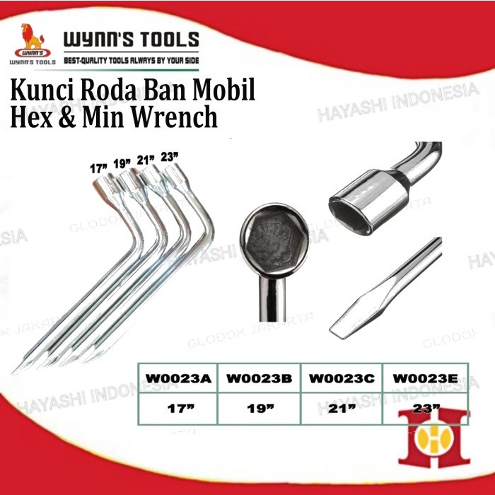 Kunci Roda Ban Mobil 17inch,19inch,21inch,23inch Hex dan Min Wrench