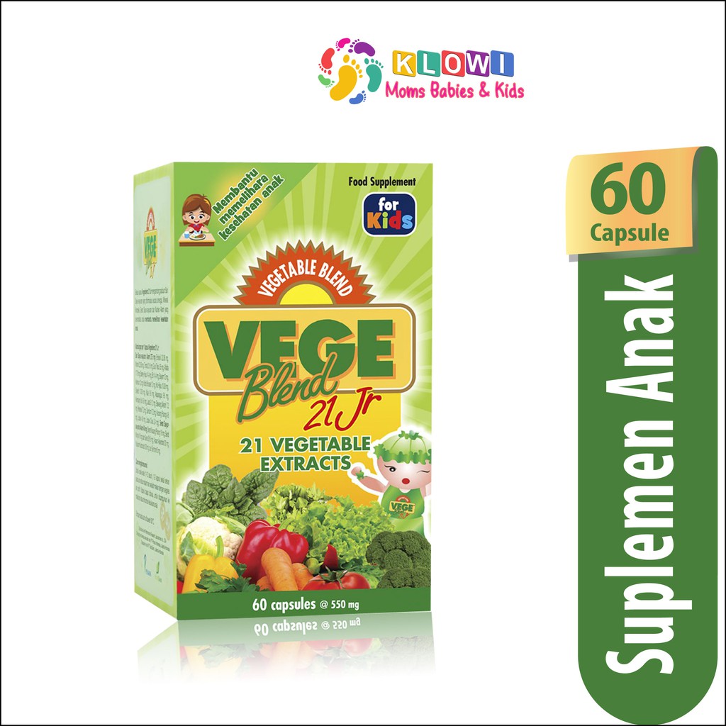 Vegeblend 21jr 21 Ekstrak Sayuran Sari Dari 21 Sayuran 60 Kapsul