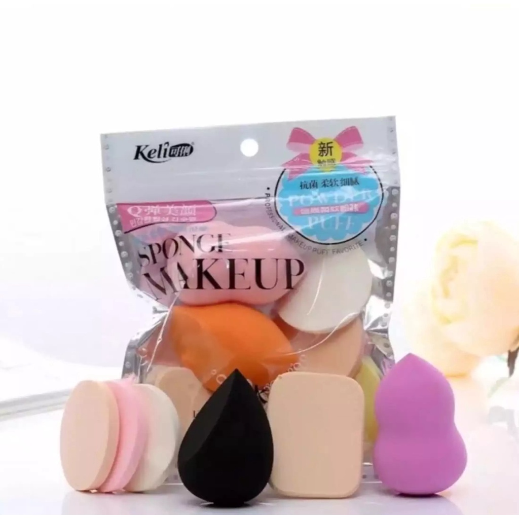 ❤ RATU ❤ Sponge Make Up 4in1 | Spon Blender Foundation  | Spons Makeup isi 6 Murah | Spon Pembersih Wajah