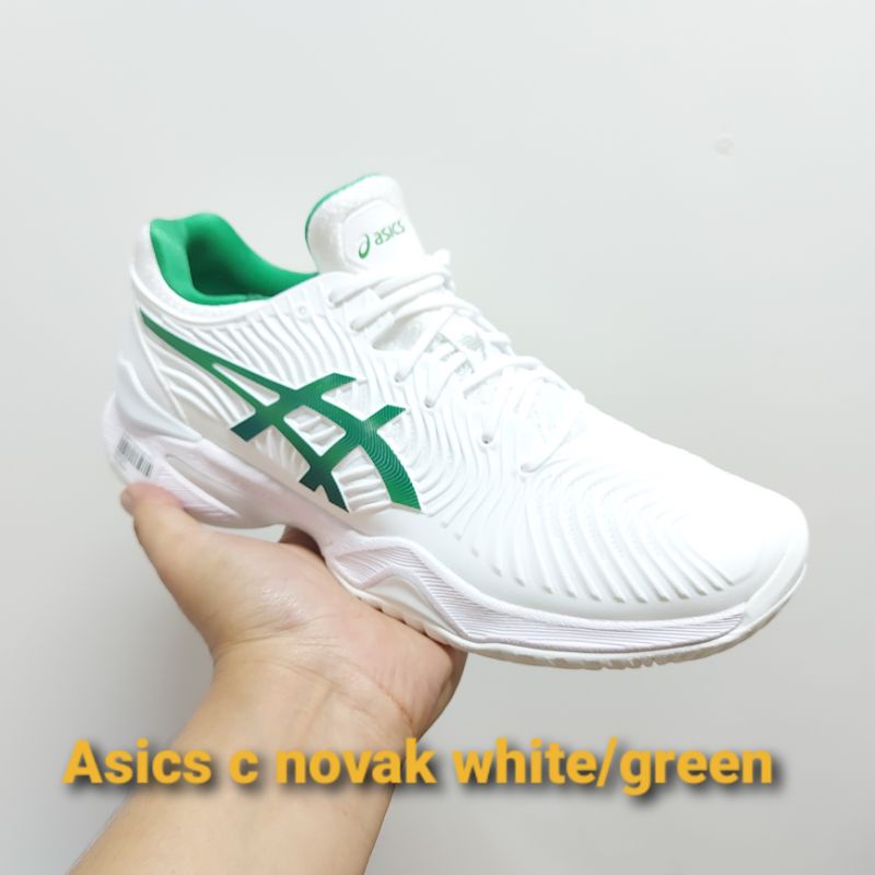 SEPATU BADMINTON ASICS C NOVAK WHITE GREEN ORIGINAL