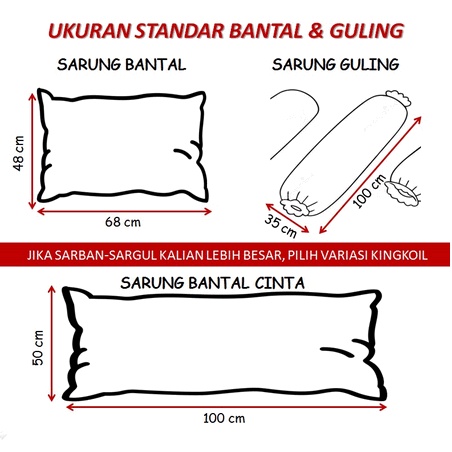 TAMBAH SARUNG BANTAL DAN SARUNG GULING TINGGI SPREI KATUN LOKAL CVC