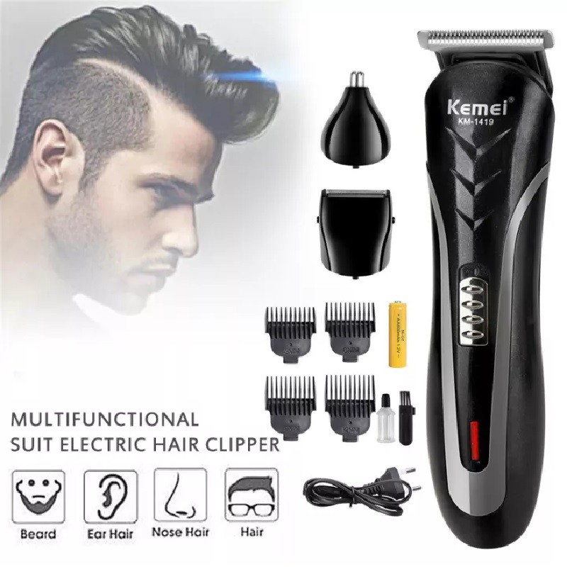 Cukuran Kemei 1419 Jenggot Kumis Shaver Electric Rechargeable