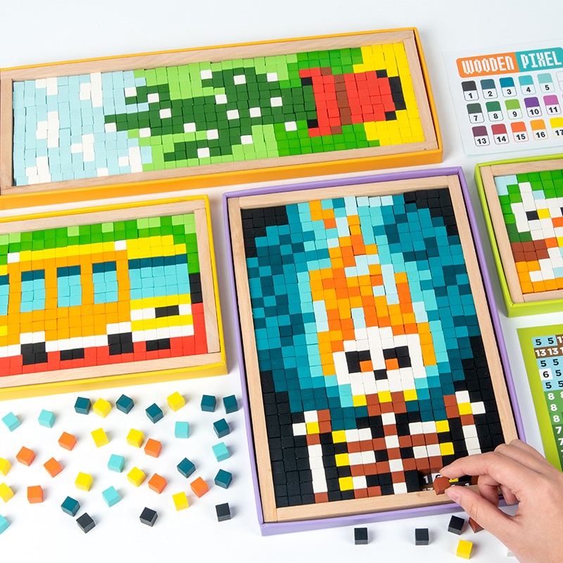 [BIG SALE] Puzzle Kayu Pixel Mosaik / Wooden Puzzle Pixel Space