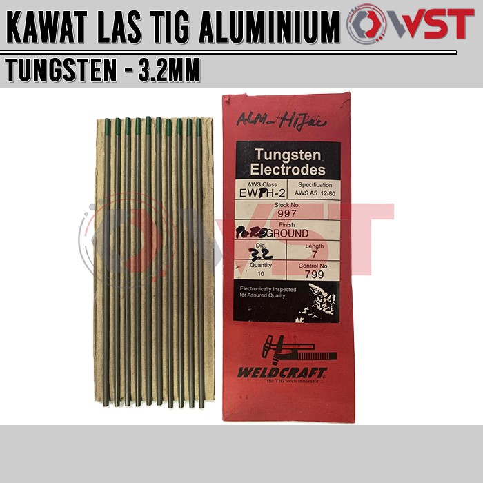 WELDCRAFT Kawat Las Alumunium Tungsten 3.2mm / Kawat Las Tig 3.2 mm / Argon