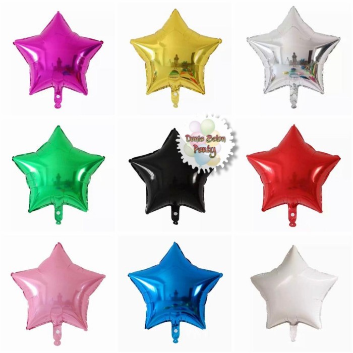 Balon Foil Bintang / Balon Foil Star 40cm Perpack Isi 50pcs