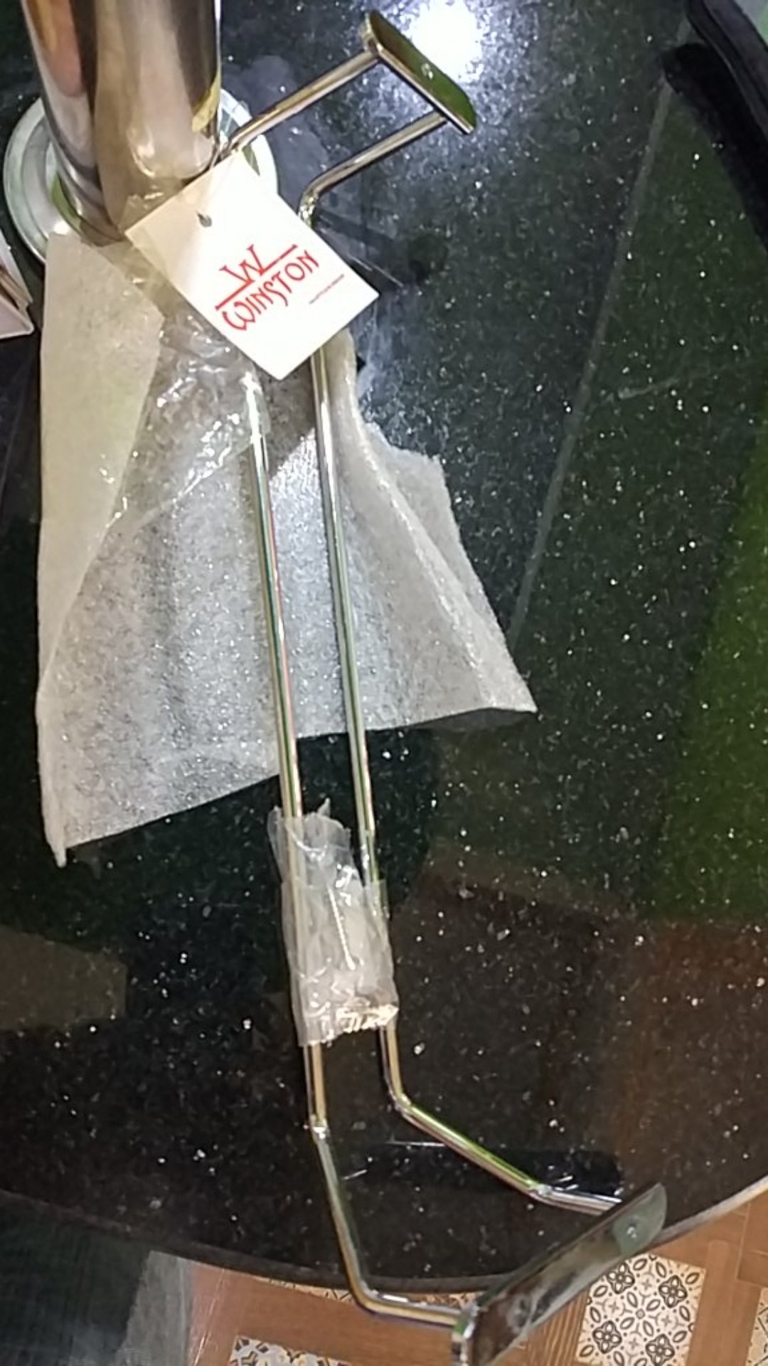 Rak Gelas  Stainless  Gantung  1 Jalur