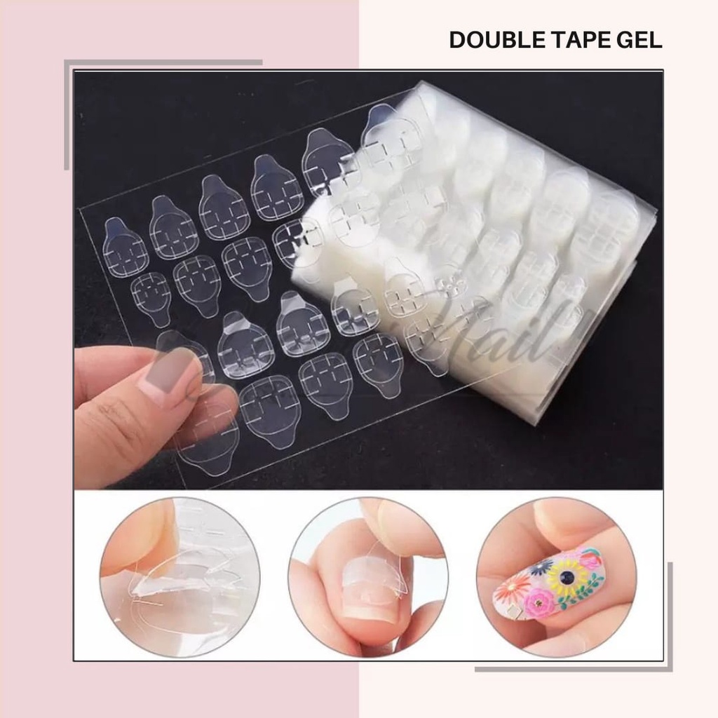 Double tape gel fake nails doubletape kuku palsu lem kuku nail gel glue murah