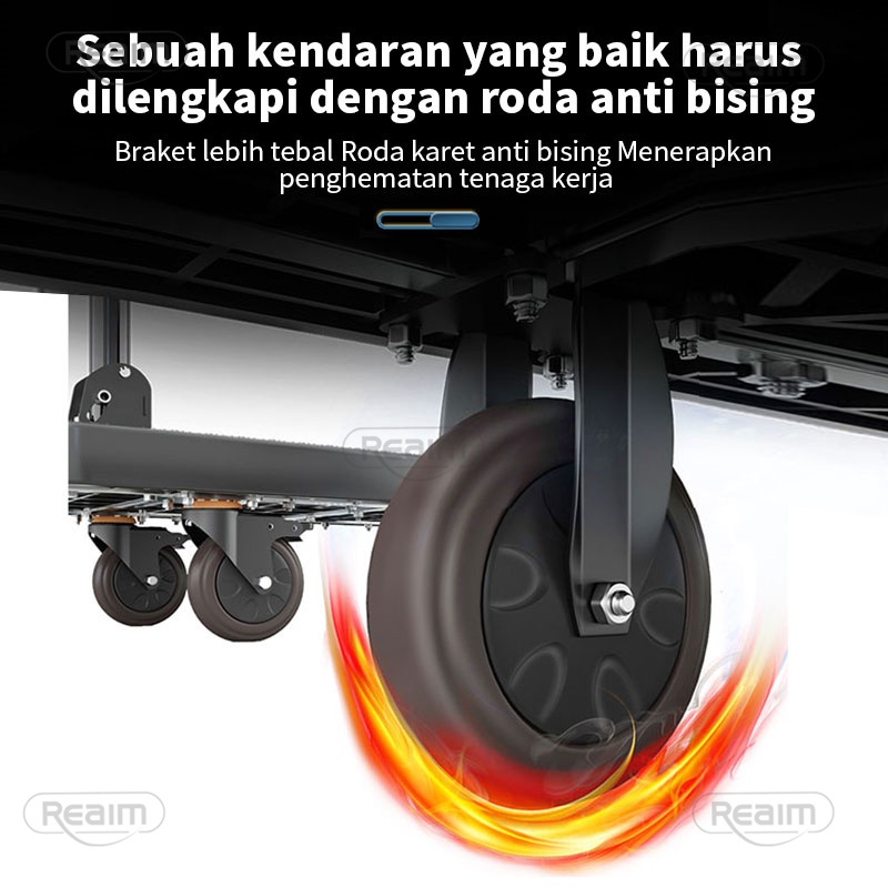 Reaim Handtruck 90x60cm 500 kg Troli Barang Lipat Hand Truck  Folding Cart Silent Wheel 300 Kg Troli Angkut Handtruck besi