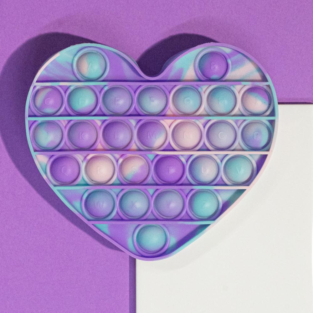 Feel Color Pop it Mainan Anak Bubble Gelembung Love Toy Fidget Spinner Popit Rainbow Unicorn Hati Pelangi-1