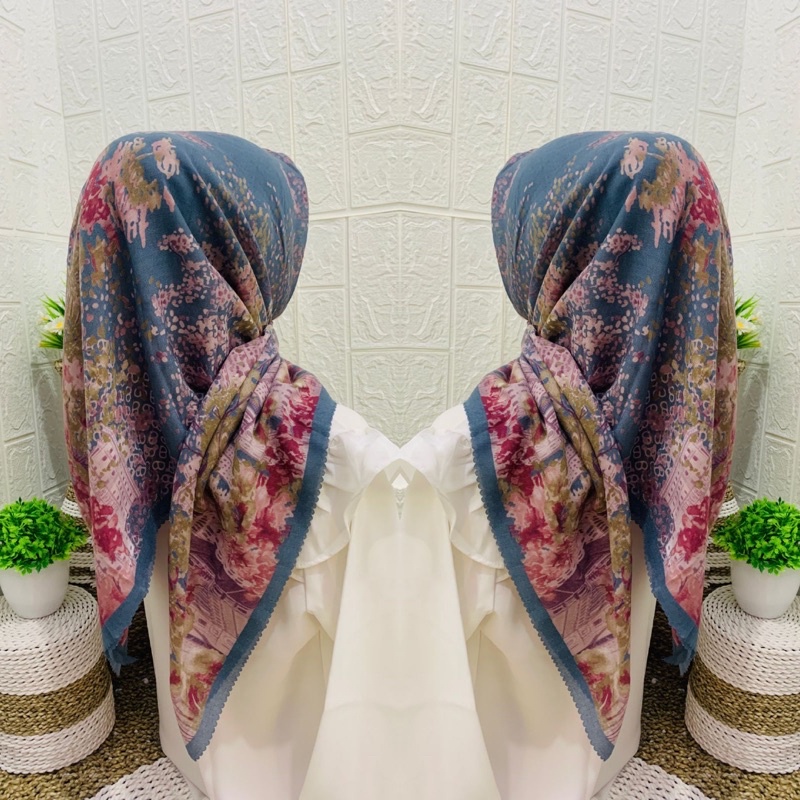 Hijab voal motif / hijab Voal terbaru motif biru