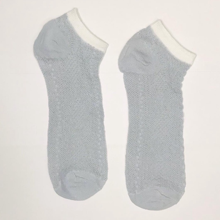 ⭐Gogoland⭐ Kaos Kaki Ankle Cute Kaos Kaki Pendek Polos dan Motif Semata Kaki Import Murah Motif Polos R108 R568 KK006-MOTIF 4 BIRU MUDA