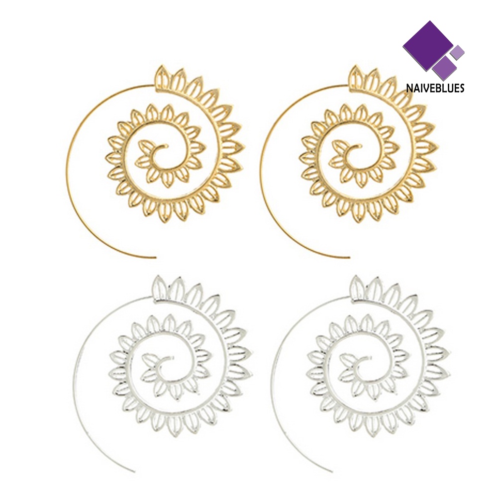 Anting Bentuk Water Drop Spiral Bahan Alloy Untuk Wanita