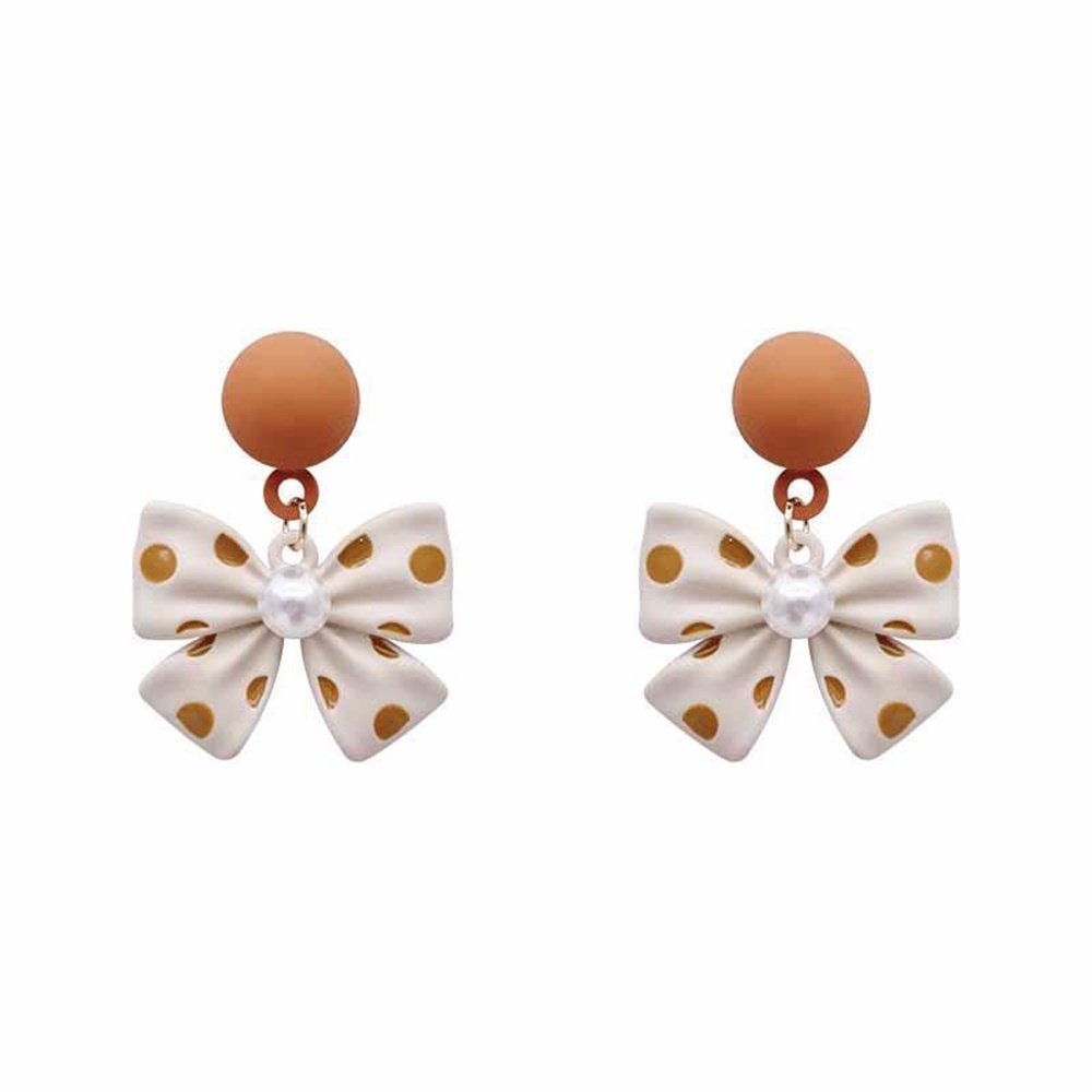 Anting Tusuk Gantung Desain Pita Gaya Retroelegan Untuk Wanita