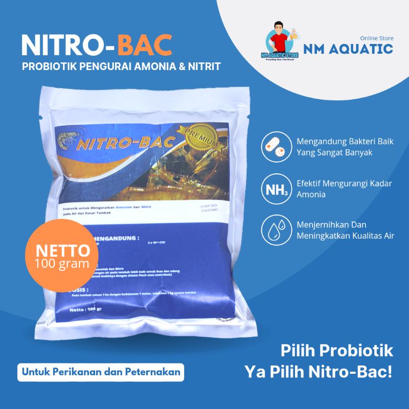 NITRO-BAC Probiotik Nitrobacter Nitrosomonas Pengurai Amoniak Kotoran Ikan dan Kotoran Ternak