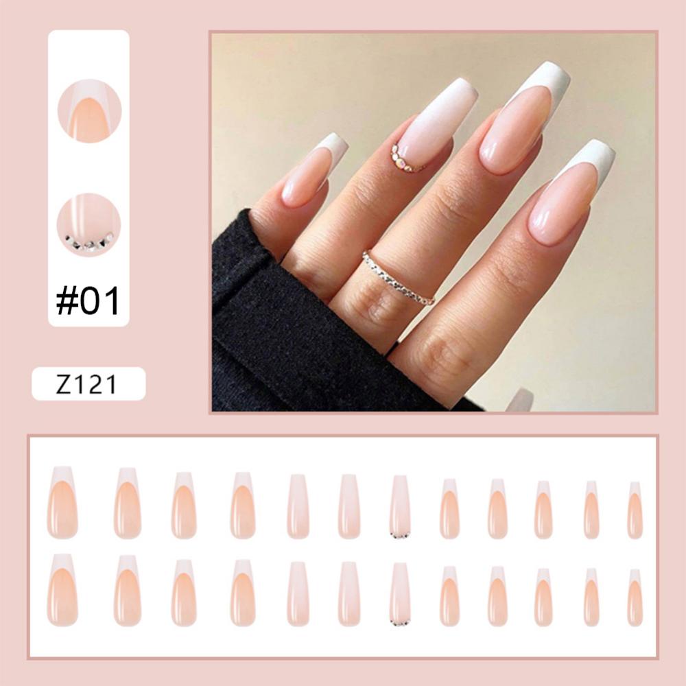 Timekey 24pcs / set Stiker Kuku Palsu Bisa Dilepas Untuk Aksesoris Nail Art / Manicure it A9K5