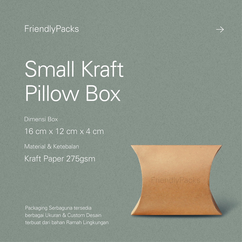 

Pillow Box Packaging Kraft Paper / Kotak Serbaguna