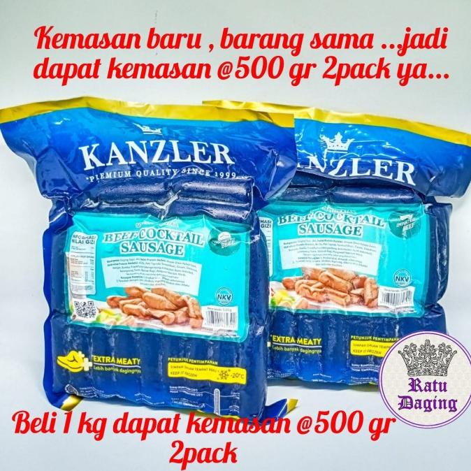 

MAKANAN BEKU / SOSIS BEEF COCKTAIL KANZLER / SOSIS SAPI 1KG NON COD