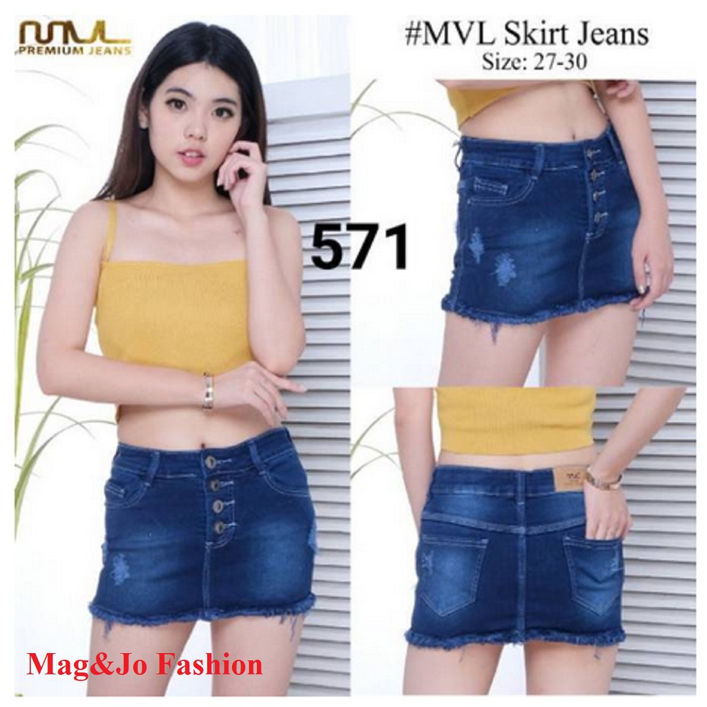 Rok Jeans Kancing 4 -MVL571 | Rok Jeans MVL | Rok Jeans Cewek | Rok Jeans import | Rok Jeans Rumbai