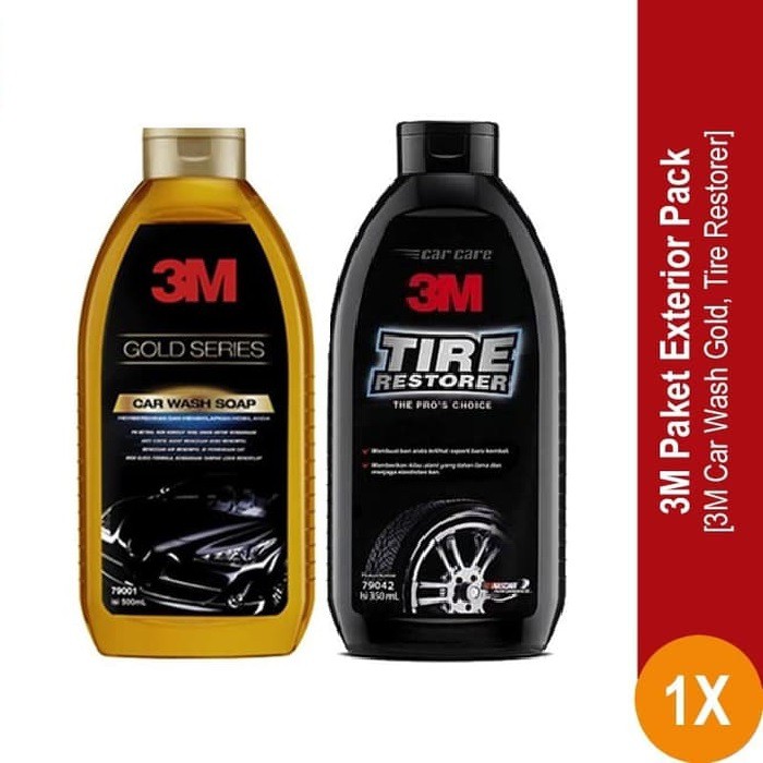 3M Paket Exterior Pack - Car Wash Gold &amp; Tire Restorer - Sampo dan Semir Ban Mobil