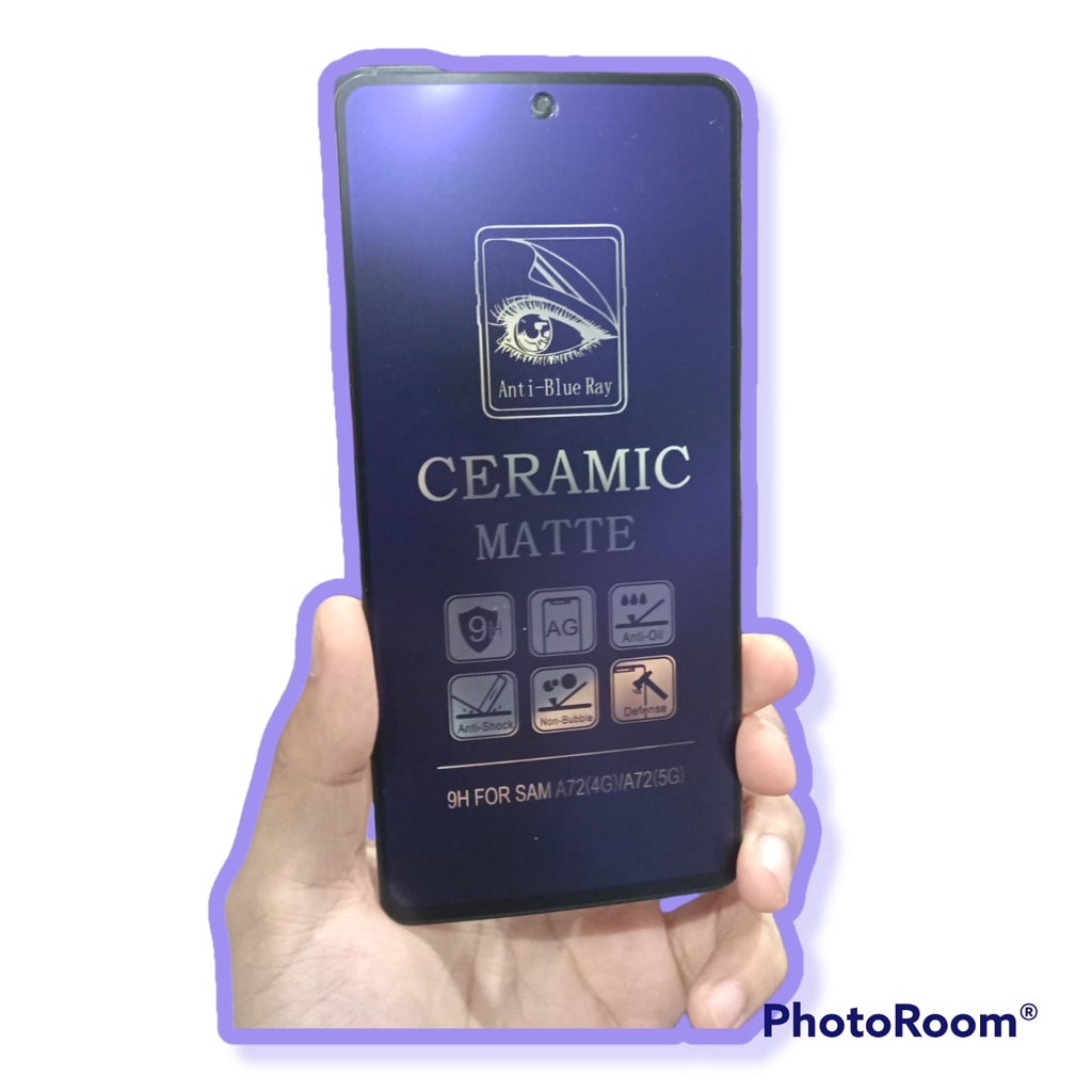 CMAB Ceramic MATTE Anti Blue Samsung A71 A72 4G A72 5G 6.7 Inchi Anti Gores Glare Full Layar