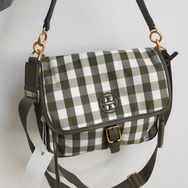 TAS SELEMPANG WANITA TORY BURCH PIPER PERRY GINGHAM CROSSBODY