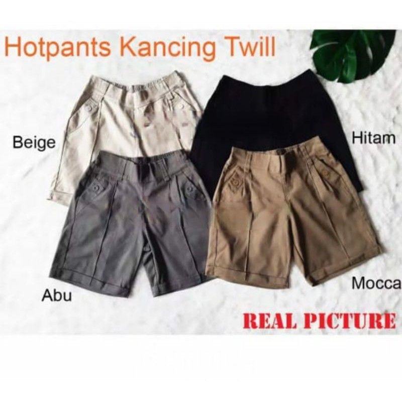 0HOTPANTS KANCING TWILL / CELANA PENDEK KANCING TWILL