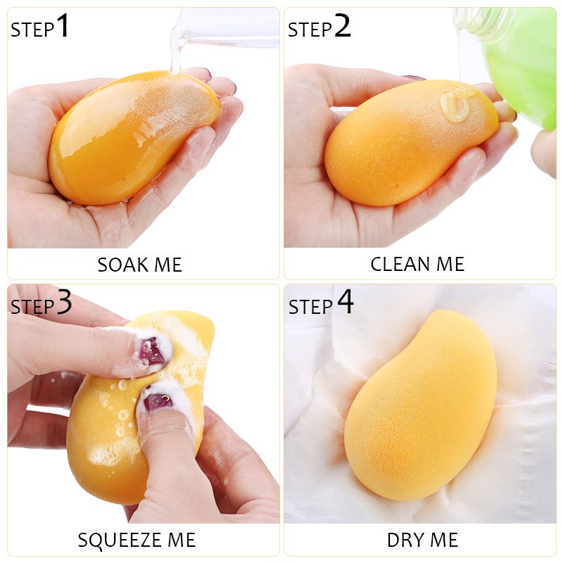 New Mango Makeup Sponge Puff Lembut Dan Elastis Spons Foundation Bedak Kosmetik Alat Blender Make Up Bentuk Mangga Unik