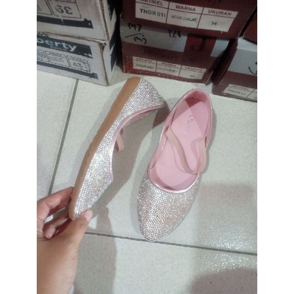 sepatu anak import bling bling balet cewek mewah elegan