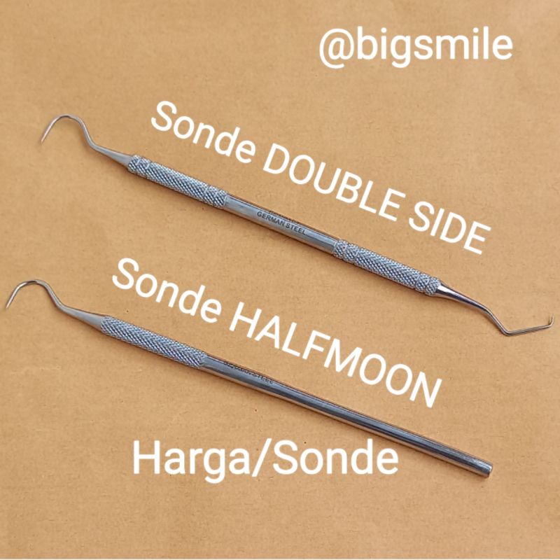 Jual Dental Sonde Lurus HALFMOON I Dental Sonde DOUBLE SIDE 2 Sisi