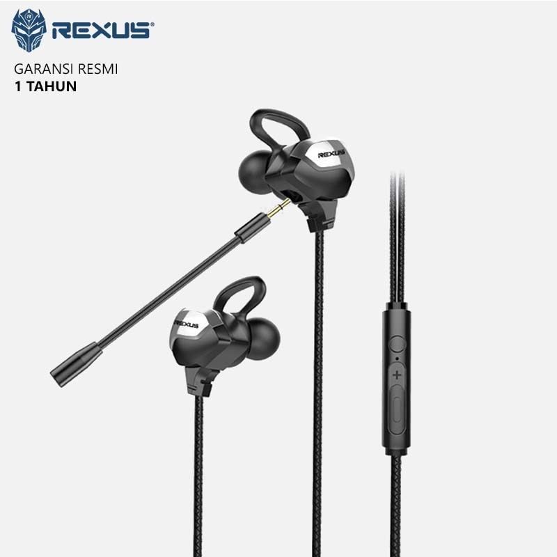 Earphone Rexus ME-6 ME6 ME 6 Vonix - Gaming Earphone - Dual Mic - Ori
