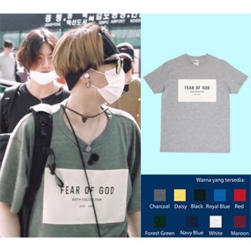 kaos bts suga fear of god unisex
