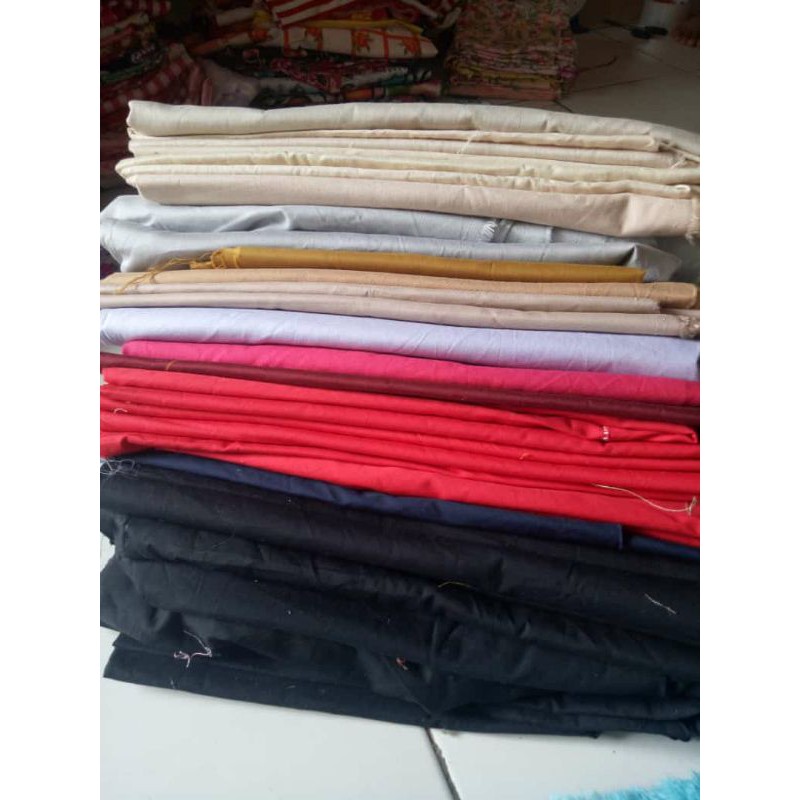 kain katun jepang polos kiloan ukuran lebar 70-100 cm
