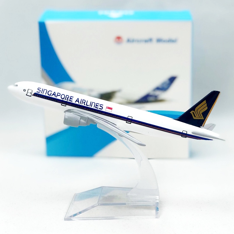 Model Pesawat Terbang Singapore Airlines Boeing 777 B777 Diecast Ukuran 16CM Dengan Landing Gear