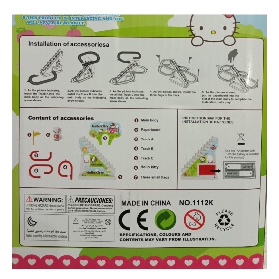 MAINAN TRACK HELLO KITTY SELUNCUR TANGGA REL SLIDE PLUS MUSIC