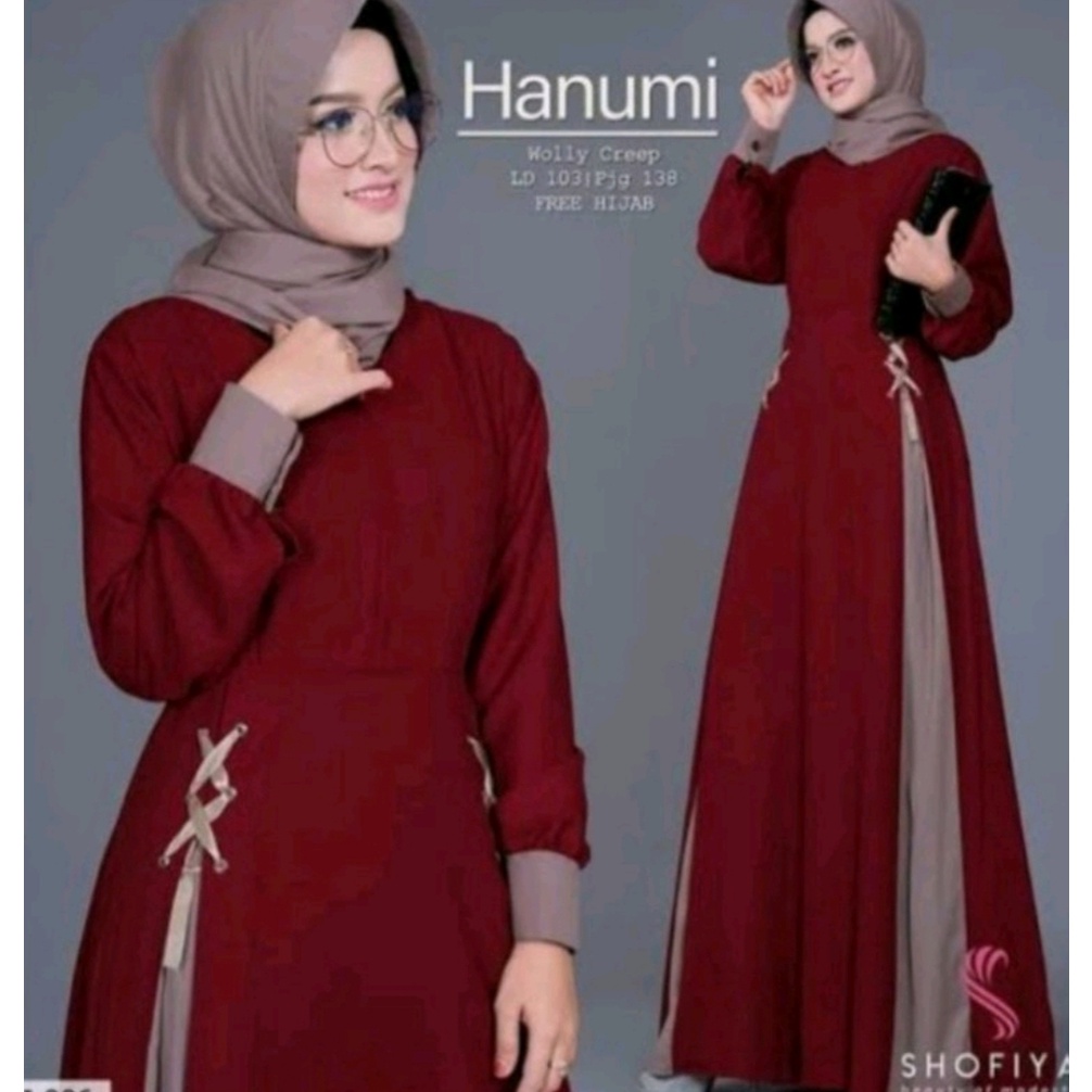 bisa COD (BAYAR DI TEMPAT) Hanumi maxy/dress gamis terlaris size S,M,L,XL gamis terbaru/baju wanita/pakaian muslim wanita/gamis JUMBO/baju cantik/perempuan-7