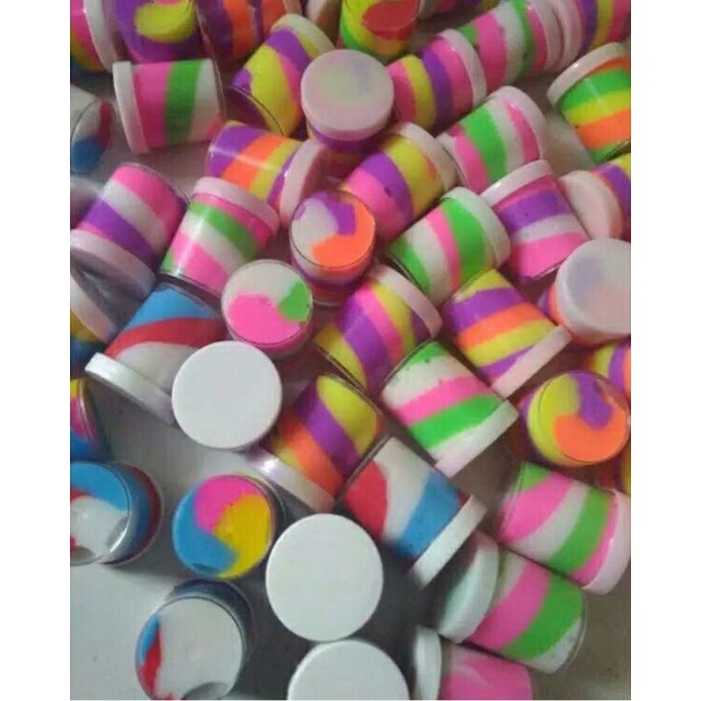 mainan slem toples / slem pelangi isi 100 pcs murah