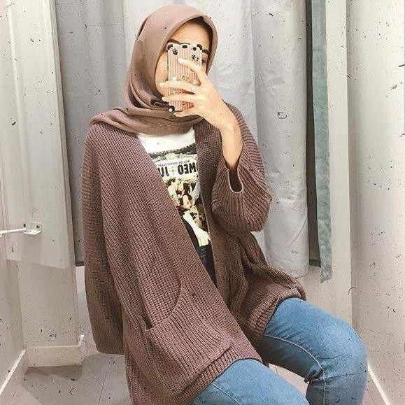 Oversize Lavella Kardigan Wanita Rajut