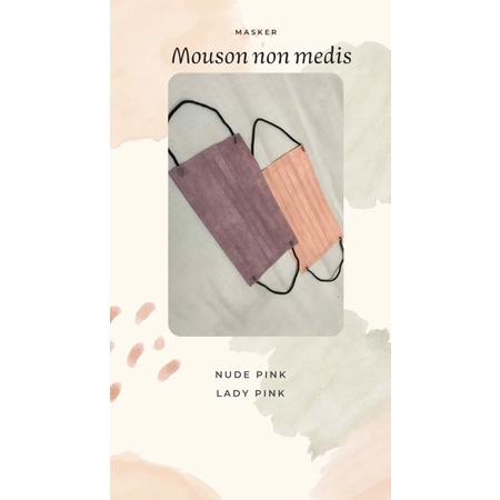 MASKER MOUSON 3PLY SATUAN MIX WARNA (PINK LADY, NUDE PINK)