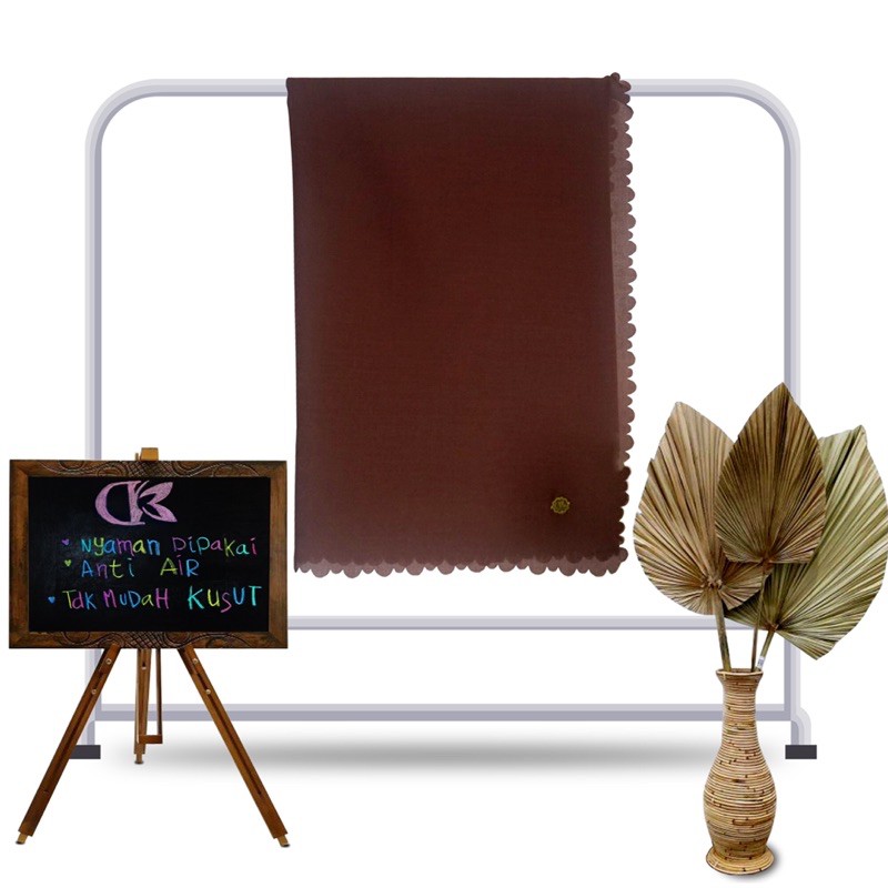 Hijab Voal Superfine Waterproof Laser Cut - DARK CHOCO