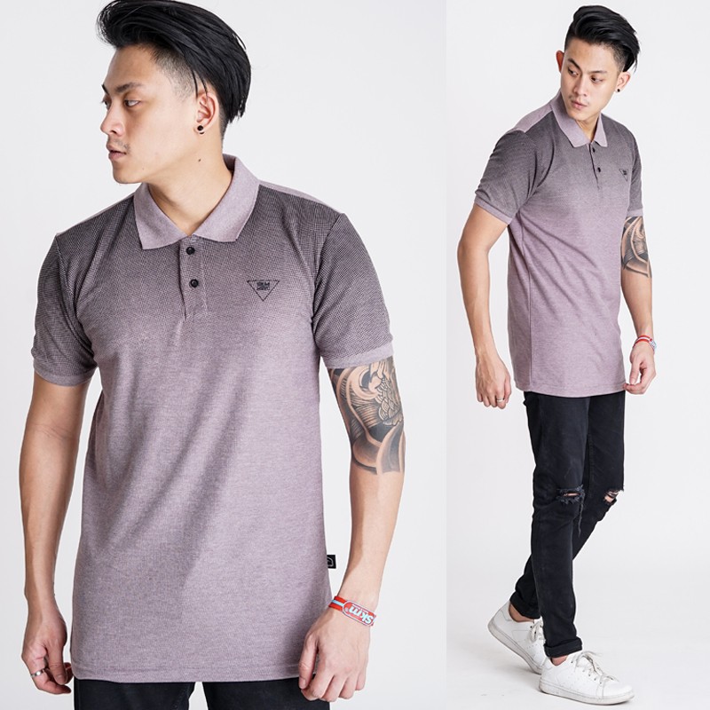 KAOS KERAH PRIA DISTRO BAJU POLO SHIRT POLOS LENGAN PENDEK WARNA DUSTY PURPLE