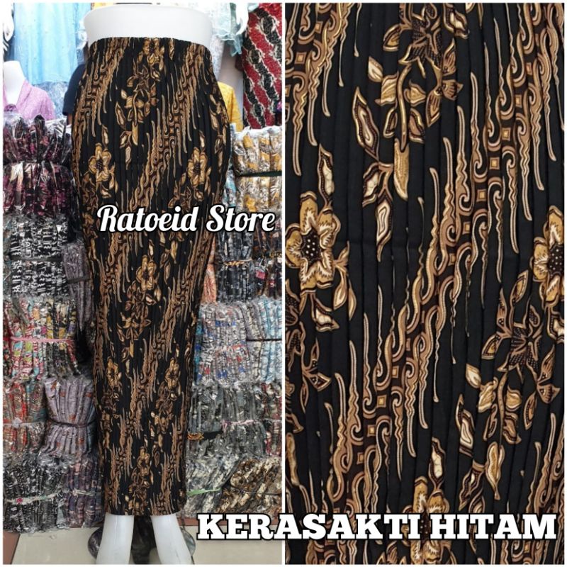 [200 Motif - Part 01] Rok Plisket Batik Panjang / Rok Batik / Rok Kebaya / Rok Wisuda / Bawahan Kebaya / Bawahan Batik / Rok Kondangan / Rok Pengantin / Rok Akad / Rok Lamaran / Rok Span / Rok Prisket Batik Jumbo Batik Production Original By Ratoeid Store-NO.5 Kerasakti hitam