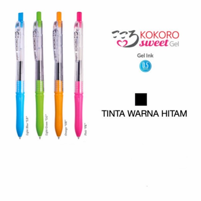 

Pen Pulpen Gel Kokoro Sweet Gel Tinta Hitam 0.5 Zebra 1 Box Isi 12 Pcs Terlaris