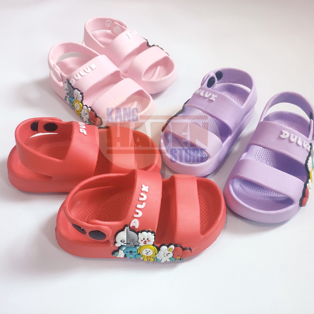 Habenkids Sandal Anak Karakter BT21 Ringan dan Lucu Sendal Bayi Cewek 391E 20-25