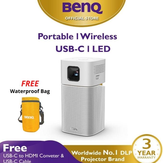 Mini Wireless Projector BenQ GV1 Portable Bluetooth Speaker USB-C HDMI